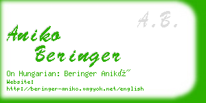 aniko beringer business card